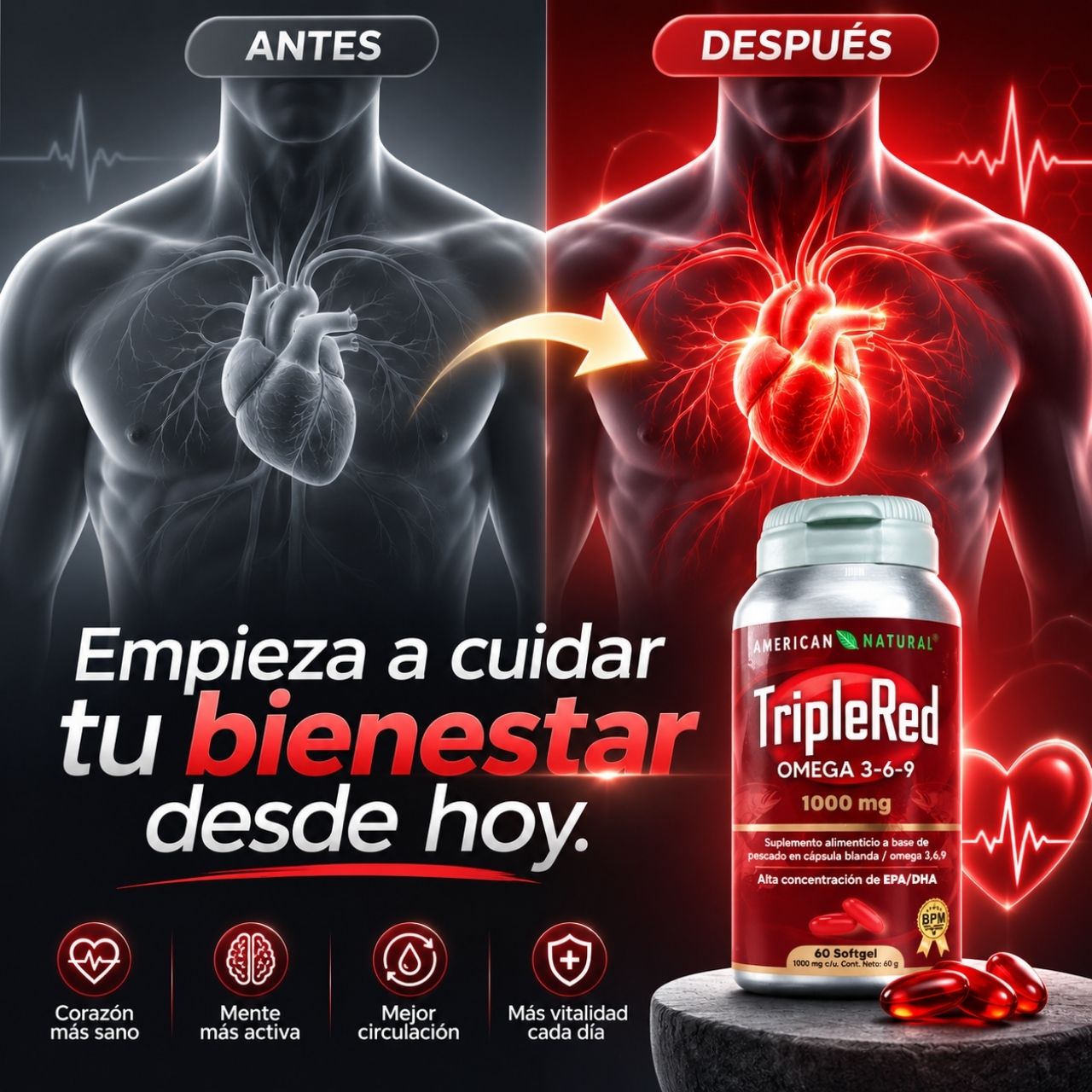 TRIPLE RED OMEGA 3-6-9  SUPLEMENTO NATURAL